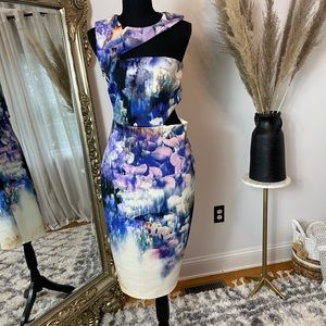 ASOS Asymmetrical Cut Out Sleeveless Midi Dress US Size 8